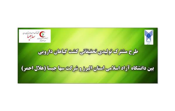 طرح مشترک تولیدی تحقیقاتی کشت گیاهان دارویی فی مابین دانشگاه آزاد اسلامی استان البرز و شرکت سها جیسا